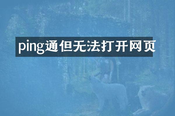 ping通但无法打开网页