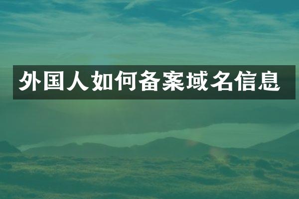 外国人如何备案域名信息