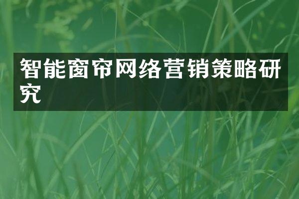 智能窗帘网络营销策略研究