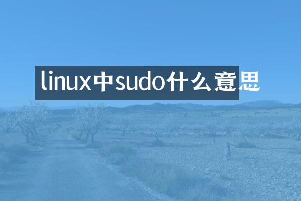 linux中sudo什么意思