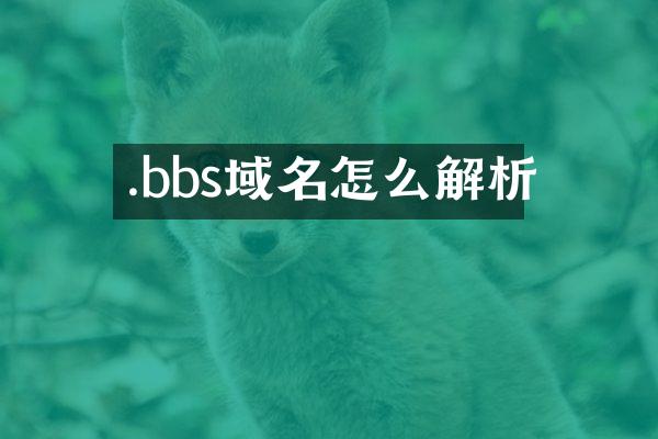 .bbs域名怎么解析