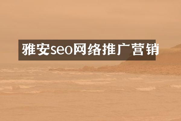 雅安seo网络推广营销