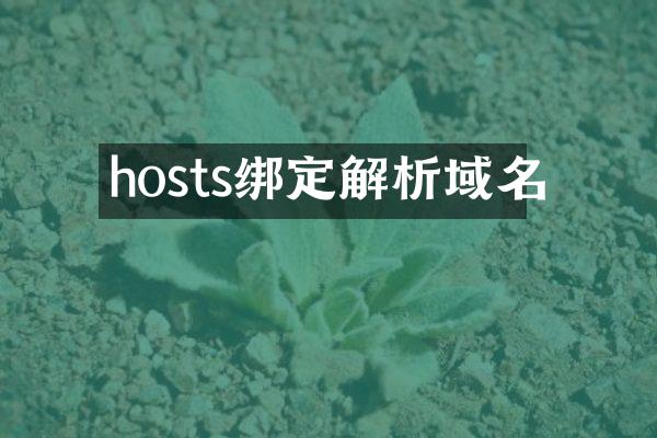 hosts绑定解析域名