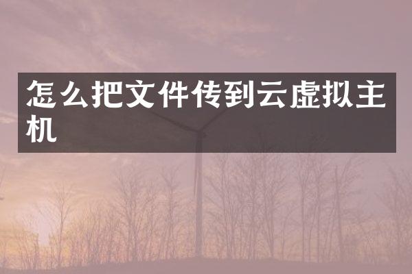 怎么把文件传到云虚拟主机