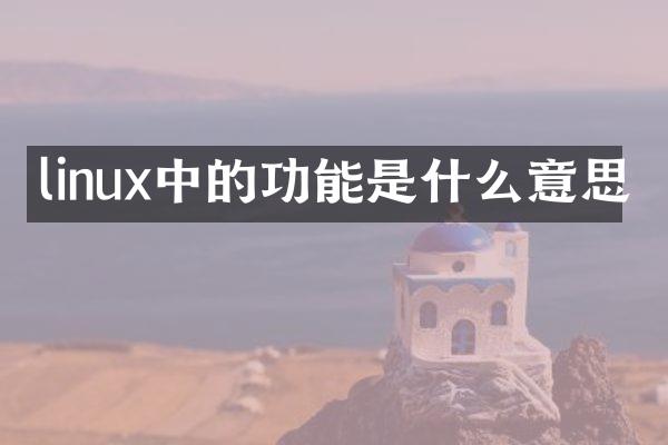 linux中的功能是什么意思