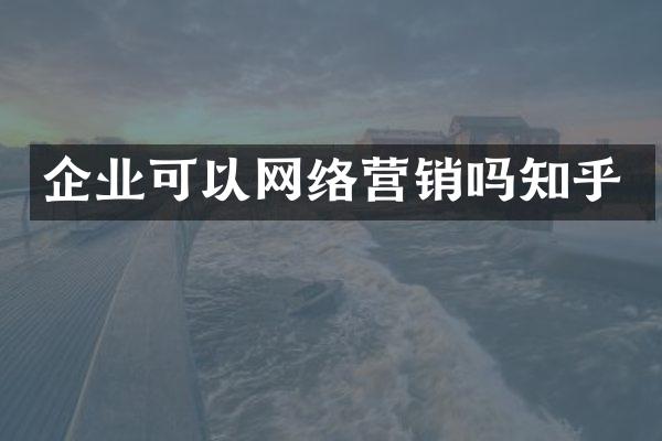 企业可以网络营销吗知乎