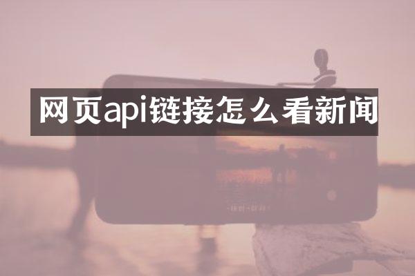 网页api链接怎么看新闻
