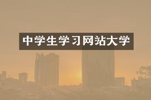 中学生学习网站大学