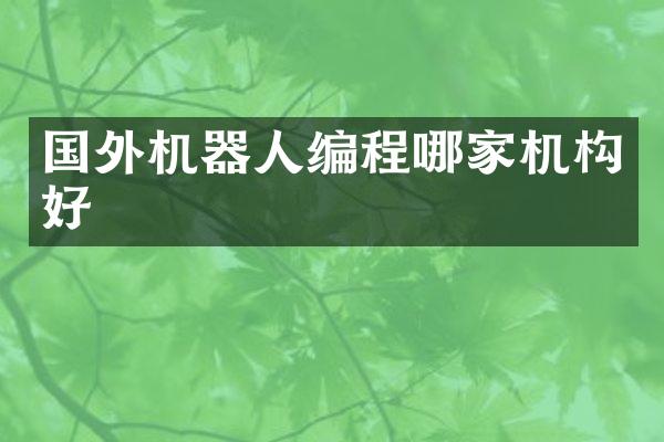国外机器人编程哪家机构好