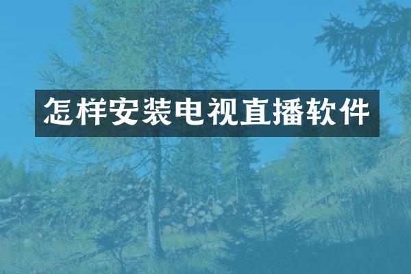 怎样安装电视直播软件