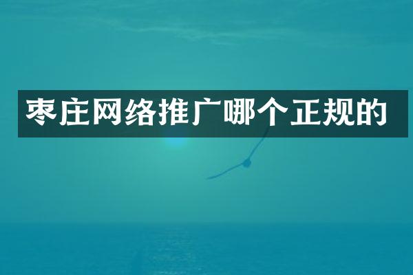 枣庄网络推广哪个正规的
