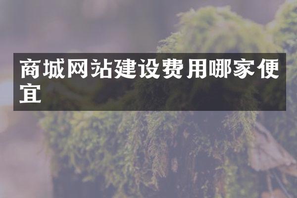 商城网站建设费用哪家便宜
