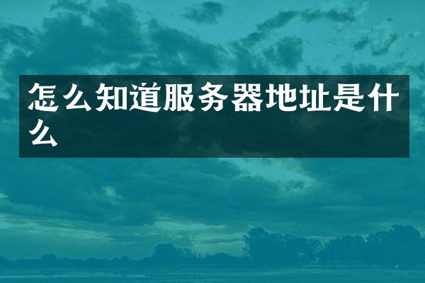 怎么知道服务器地址是什么