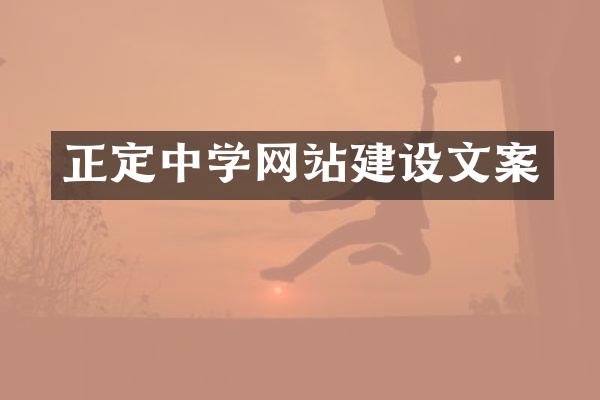 正定中学网站建设文案
