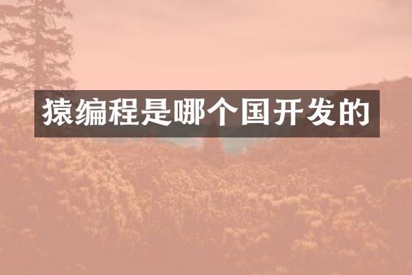 猿编程是哪个国开发的