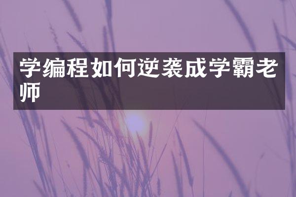 学编程如何逆袭成学霸老师