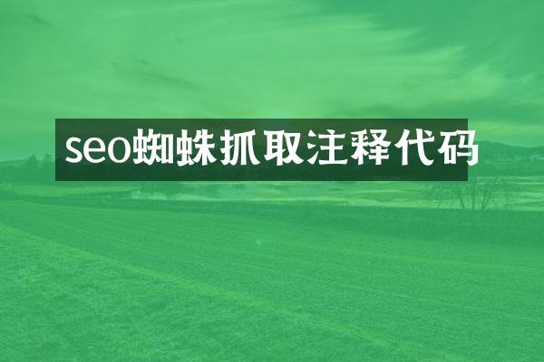 seo蜘蛛抓取注释代码