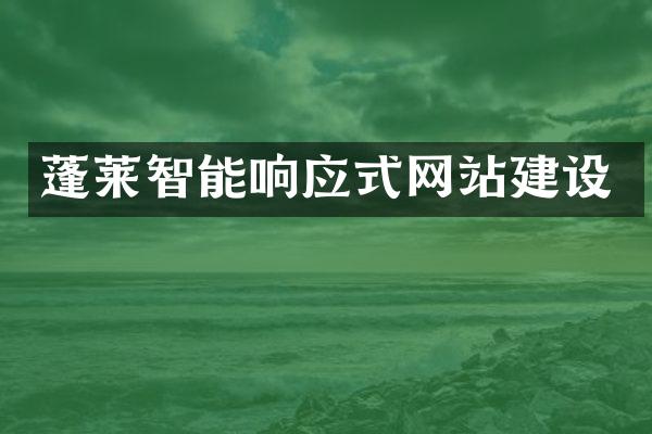 蓬莱智能响应式网站建设