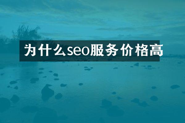 为什么seo服务价格高