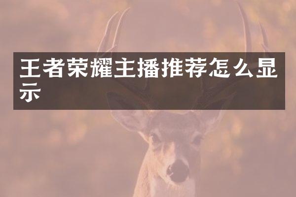 王者荣耀主播推荐怎么显示