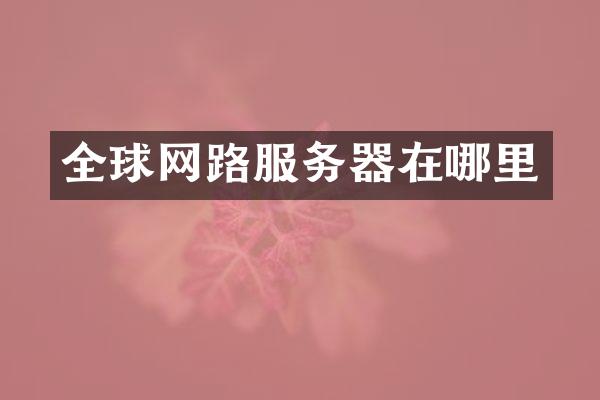 全球网路服务器在哪里