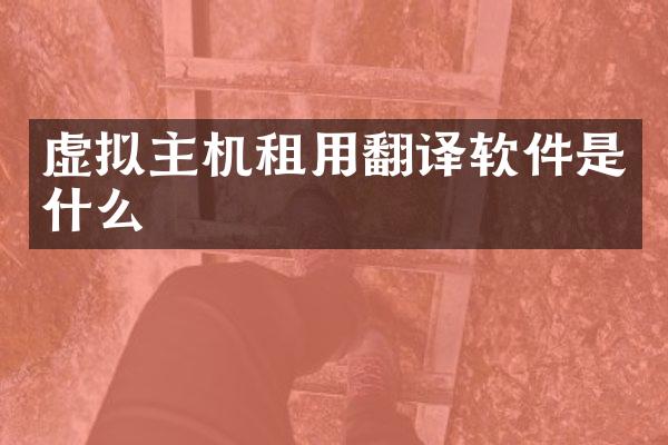 虚拟主机租用翻译软件是什么