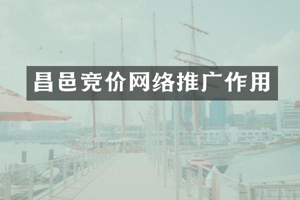 昌邑竞价网络推广作用