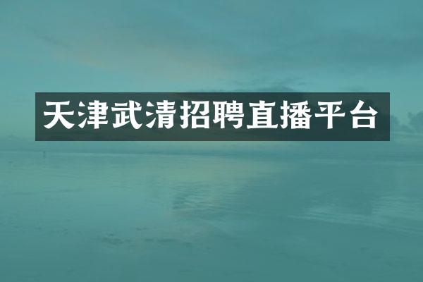 天津武清招聘直播平台