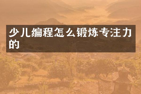 少儿编程怎么锻炼专注力的