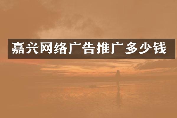 嘉兴网络广告推广多少钱