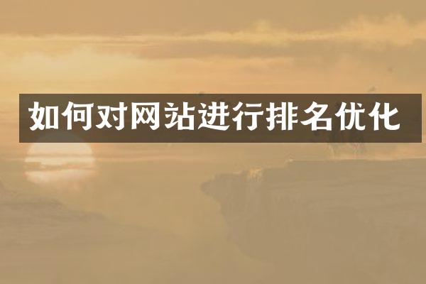 如何对网站进行排名优化