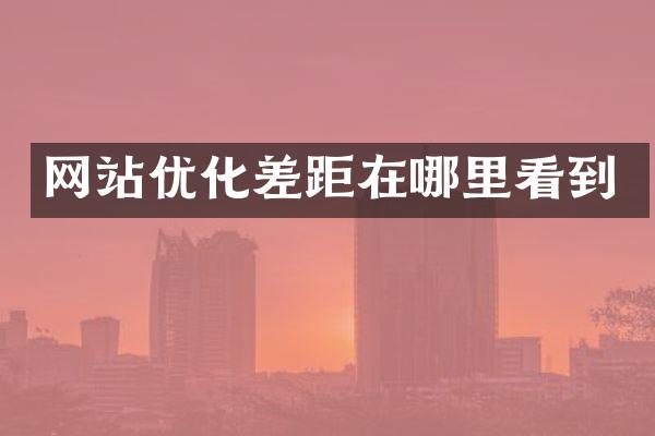 网站优化差距在哪里看到