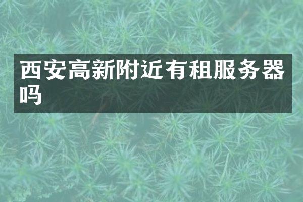 西安高新附近有租服务器吗