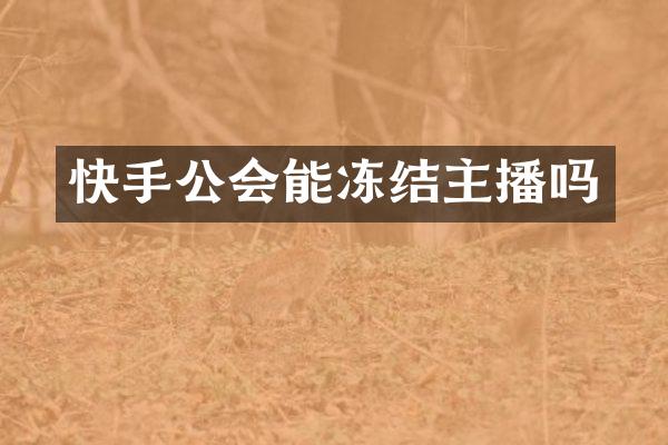 快手公会能冻结主播吗