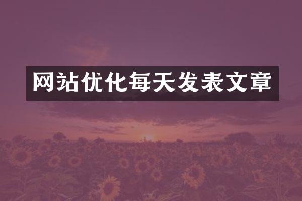 网站优化每天发表文章