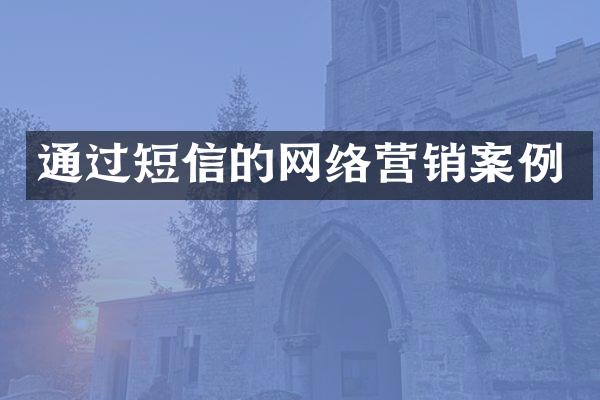 通过短信的网络营销案例