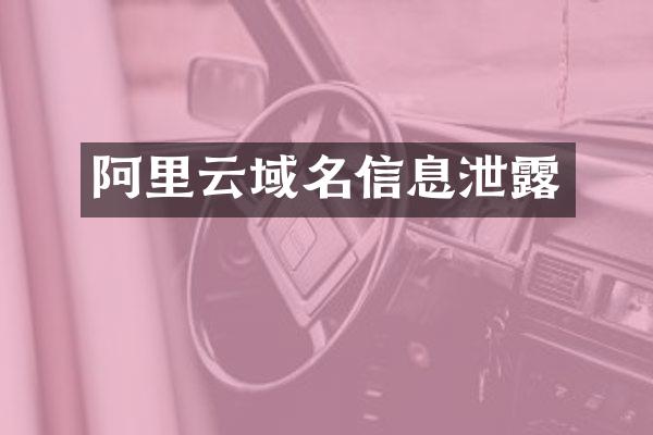 阿里云域名信息泄露