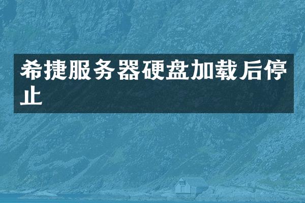 希捷服务器硬盘加载后停止