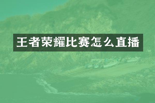 王者荣耀比赛怎么直播