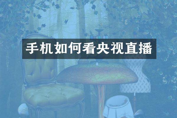 手机如何看央视直播