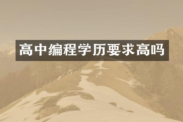 高中编程学历要求高吗