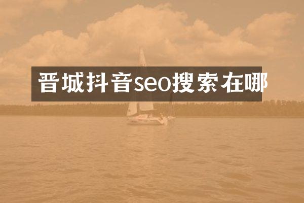 晋城抖音seo搜索在哪