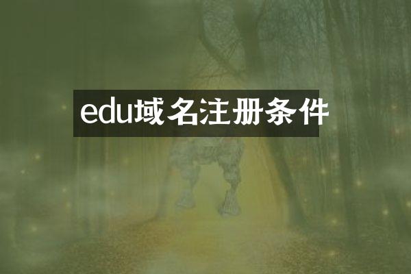 edu域名注册条件