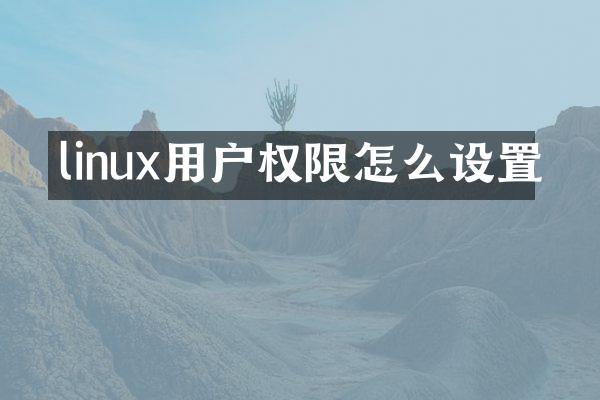 linux用户权限怎么设置