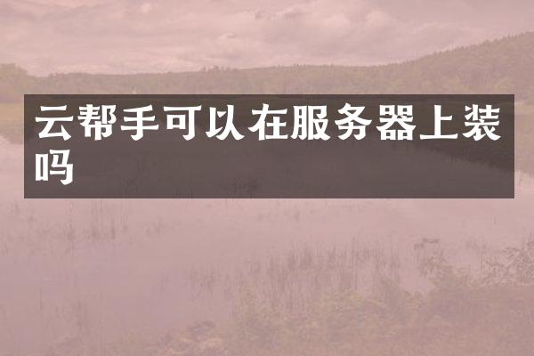云帮手可以在服务器上装吗
