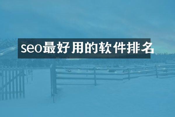 seo最好用的软件排名