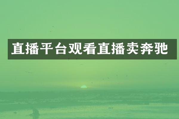 直播平台观看直播卖奔驰