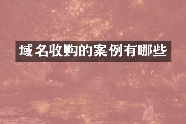 域名收购的案例有哪些
