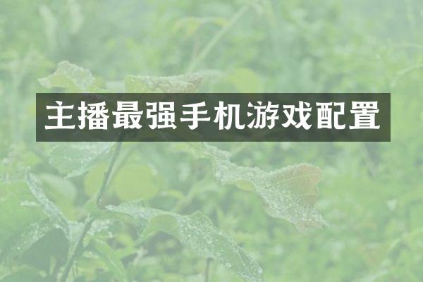 主播最强手机游戏配置