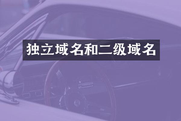 独立域名和二级域名